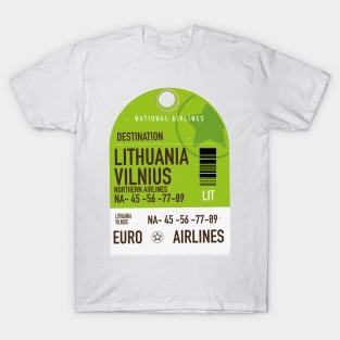 Lithuania Vilnius airliner travel ticket T-Shirt